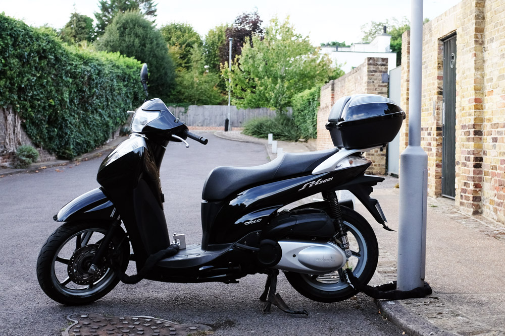 Locking your scooter to a solid object reduces the chances of it being lifted into a van.